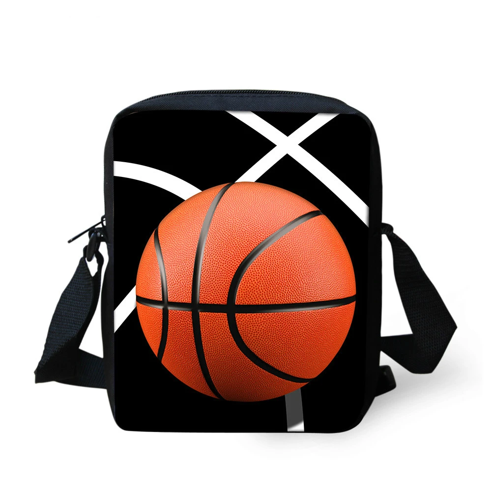 

ELVISWORDS Fashion School Bags Teenager Boys Messenger Bags Ball Pattern School Bag Kids Bag Travel Crossbody Mochila Escolar