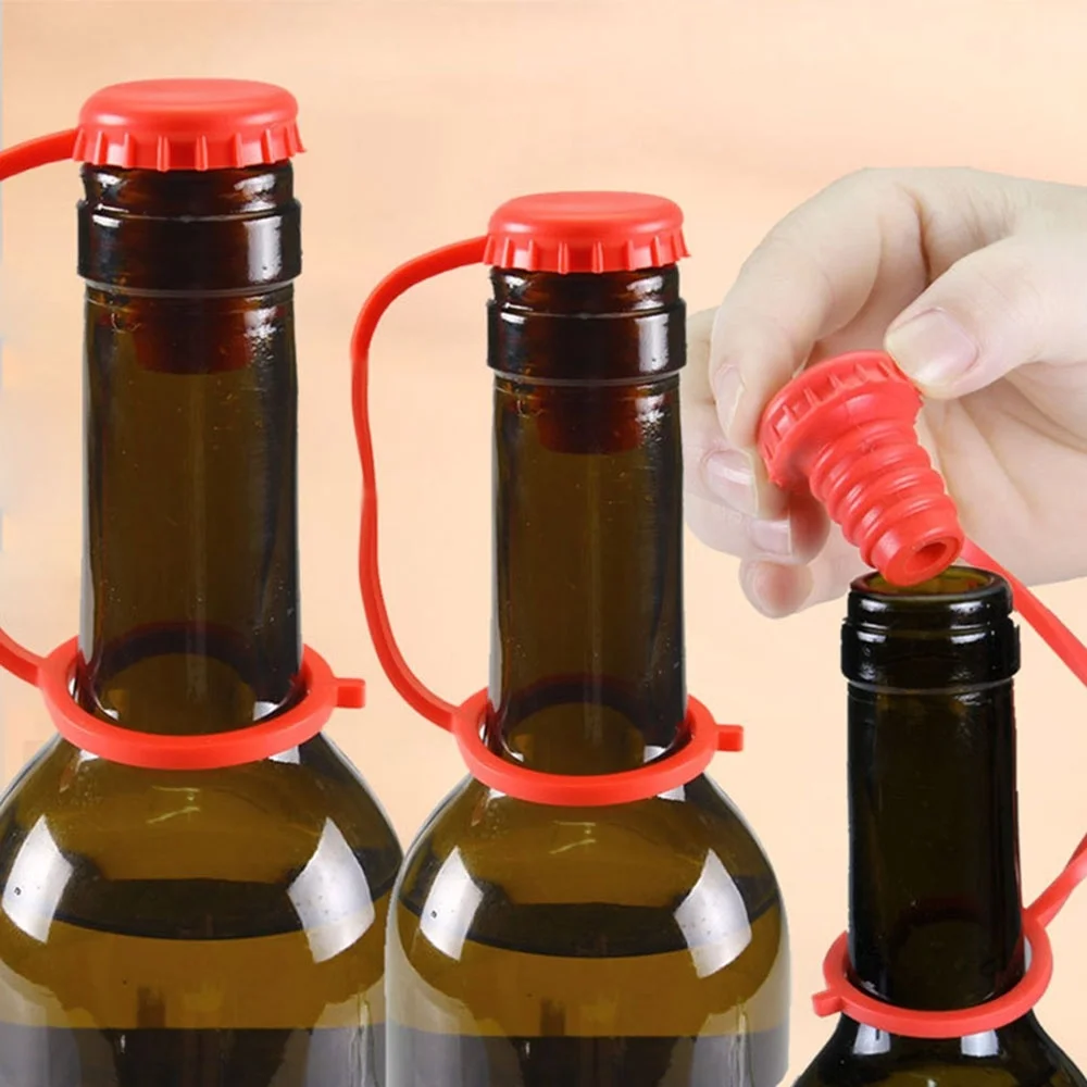 1 PCS Useful Anti lost Silicone Hanging Button Seasoning Beer Wine Cork
