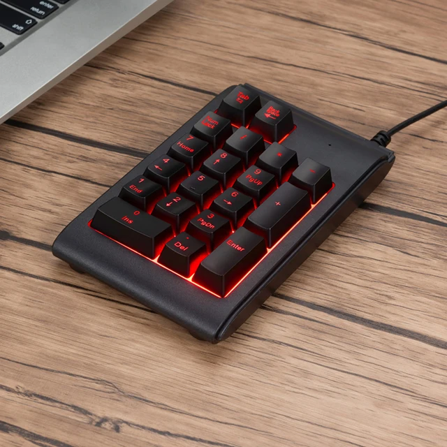 LED Tricolor Portable USB Numeric Keypad 19 Keys Input Devices External for PC Laptop Notebook LED Tricolor Portable USB Numeric Keypad 19 Keys Input Devices External for PC Laptop Notebook