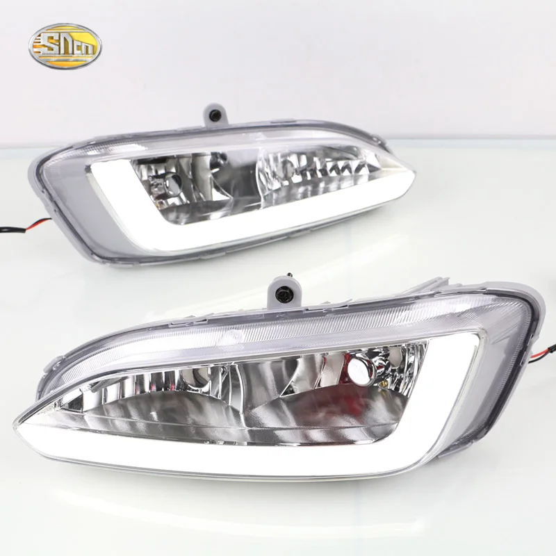 Светодиодсветодиодный дневные ходовые огни SNCN для Hyundai Santa Fe IX45 2013 2014 2015 DRL 12 В ABS