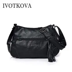 IVOTKOVA кисточкой для женщин сумка Мода из искусственной кожи Женский Crossbody кошельки леди Bolsa Feminina повседневное сумки