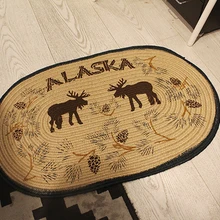 Лось Аляска коврики Овальный заплетенная колосом джутовая 50*75 см Коврик Home Decor ковер чешские тканые натуральный