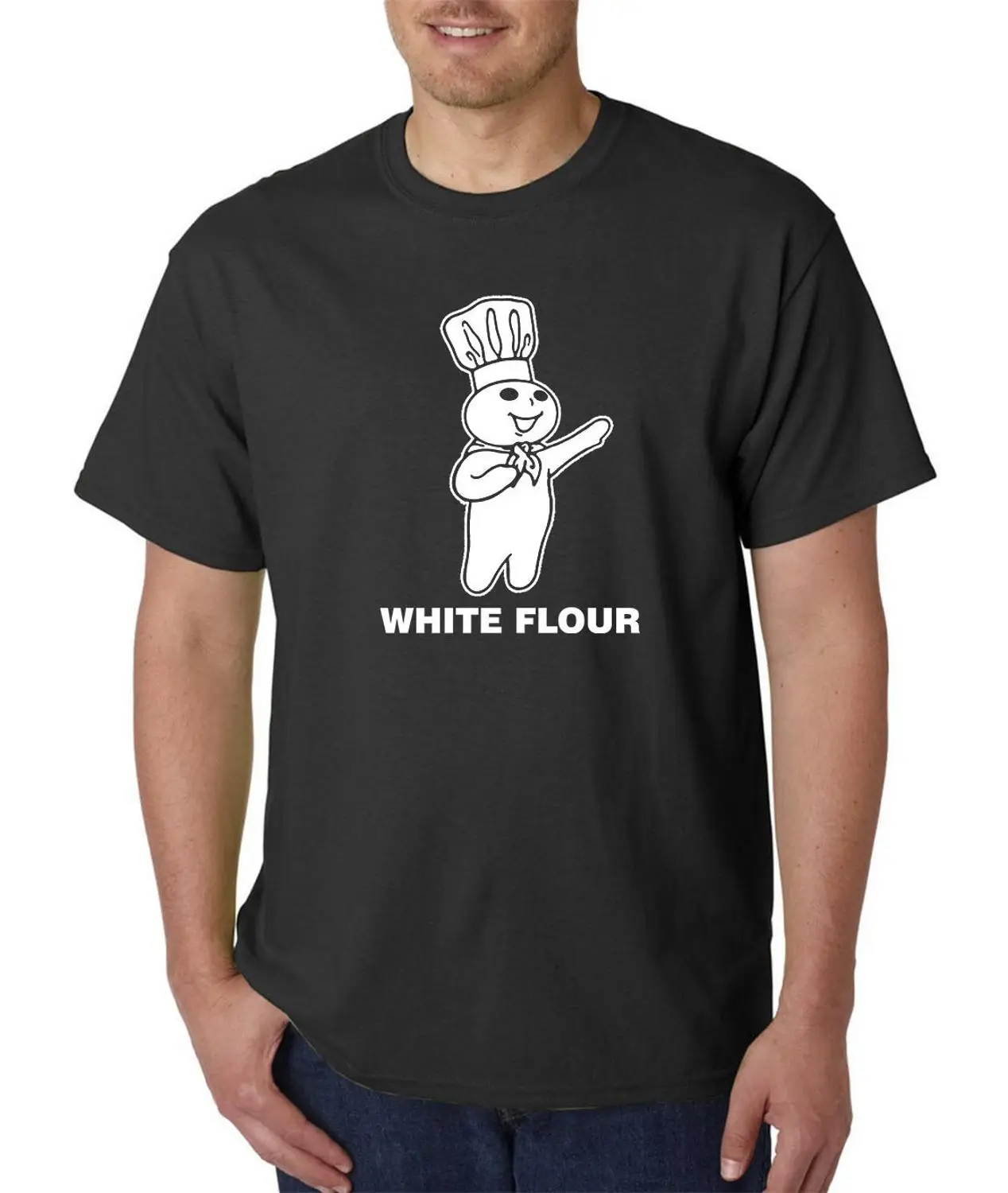 White Flour Rude Humor T Shirt, S 3XL 