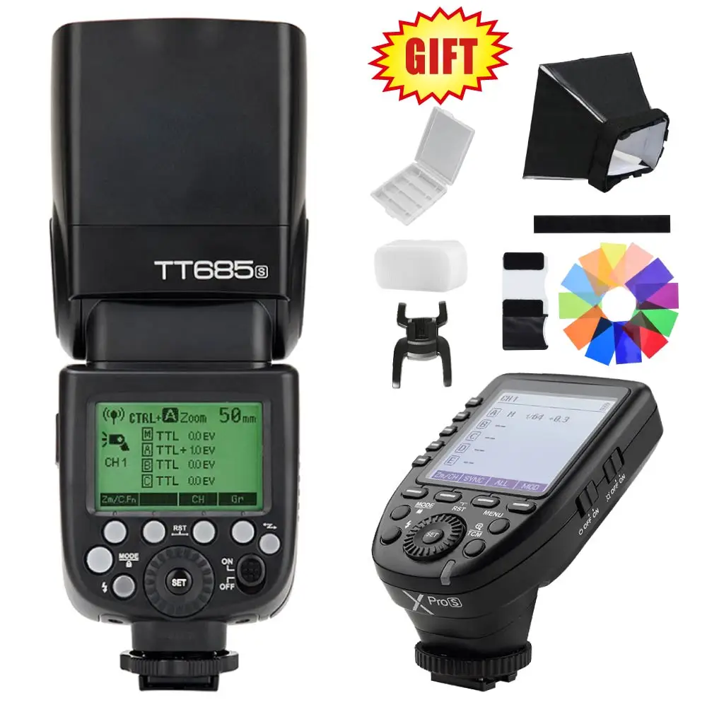 

Godox TT685S 2.4G HSS TTL Camera Flash Speedlite + XPro-S Flash Trigger Transmitter Kit for Sony