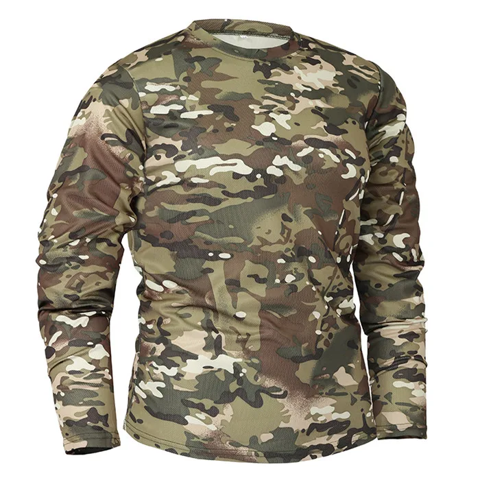 MEGE мужские компрессионные фитнес летние Бодибилдинг камуфляж с длинным рукавом рубашка быстросохнущие дышащие колготки армейская тактическая футболка - Цвет: CP