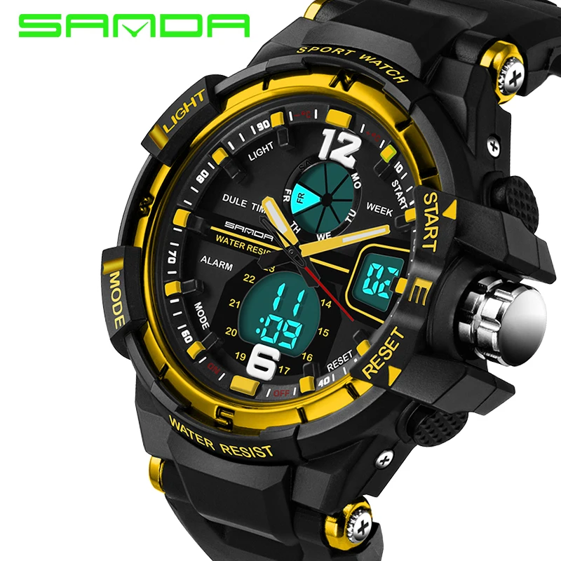 

2017 Fashion SANDA Watch Men Waterproof LED Sports Military Watch Shock Resistant Men's Analog Quartz Digital Relogio Masculino