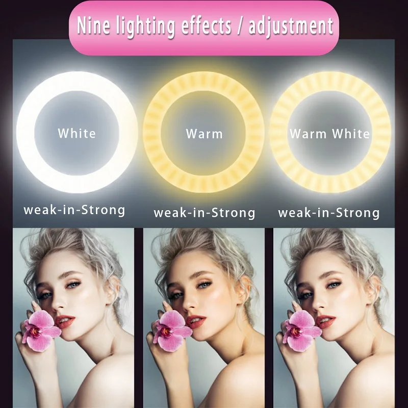 SAMTIAN LED Selfie Ring Light USB зарядка освещения Ночная тьма селфи увеличение заполняющий