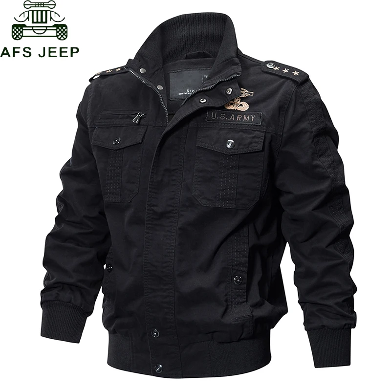 

AFS JEEP Military Jacket Men Spring Autumn Cotton Male Casual Air Force Flight Jackets hombre Plus Size M-6XL Bomber Jacket Men