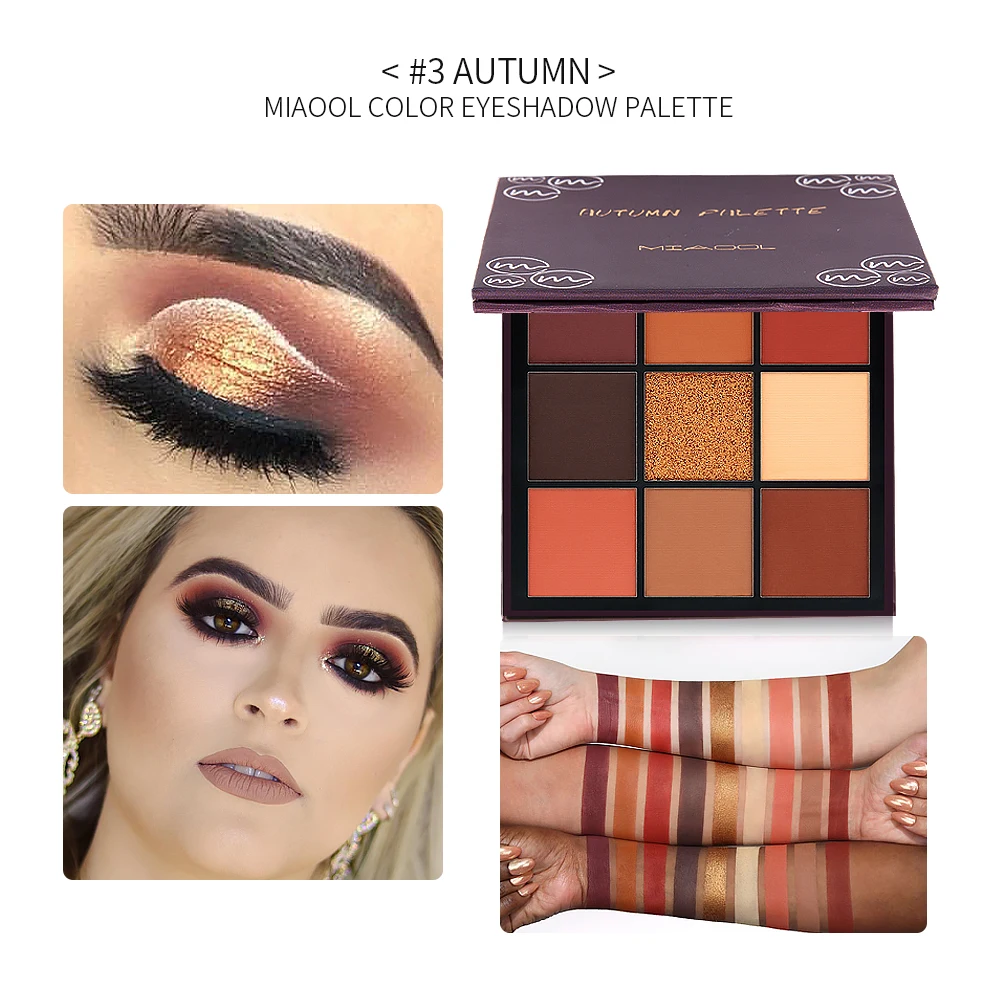 

Miaool Mini Eyeshadow Palette 9 Colors Hudas Beauty Eye Shadow Glitter Shimmer Matte Nude Cosmetics Makeup Set oogschaduw