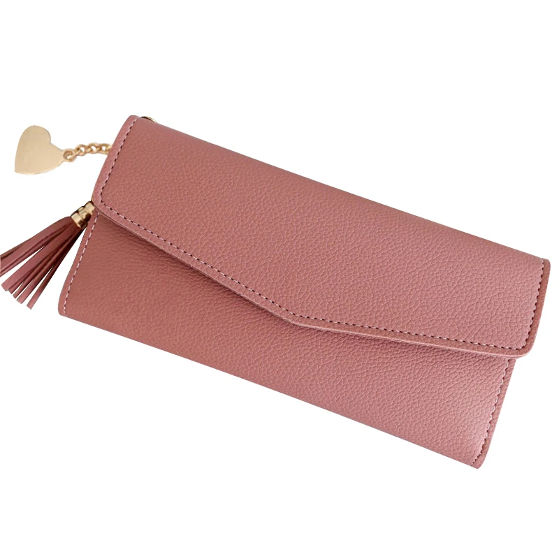 

Foikvoon Long Section Wallet Woman Pendant Simple Stylish multifunctional lychee Women Wallet Leather
