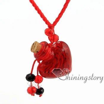 

heart lampwork glass essential oil diffuser necklace diffuser bracelet necklace diffuser pendant glass bottle pendant Perfume