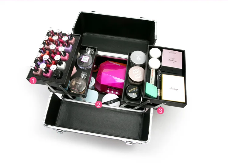 Портативный профессиональная сумка на колесиках косметичка чемодан для макияжа с колесами большой Ёмкость Для женщин коробка ногти