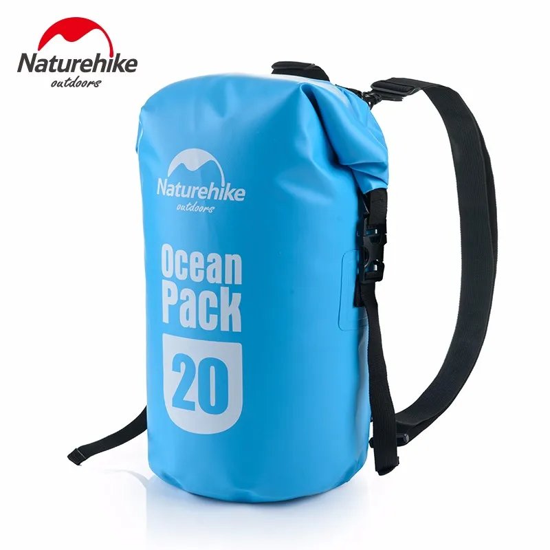 Naturehike 20L 30L баррель-образный брезент треккинг Дрифтинг печать рафтинг мешок двойные ремни сумка для воды Водонепроницаемая водонепроницаемая сумка На открытом воздухе