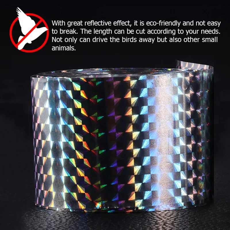

Bird Repellent Scare Tape Dual-sided Reflective And Holographic Pest Control Keep Bird Away Bird Deterrent Reflective Scare Tape