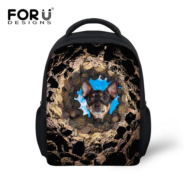 FORUDESIGNS, детские сумки через плечо, подарки для подростков, мальчиков и девочек, школьные сумки с 3D каменным отверстием и собачкой, детский Ранец, детский рюкзак для путешествий - Цвет: C3604F