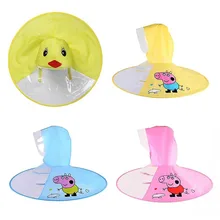 

Yellow Duck Kids Raincoat UFO Cap Umbrella Automatic Folding Umbrella Children Hat Creative Raincoat Gift Student Woman Rain Hat
