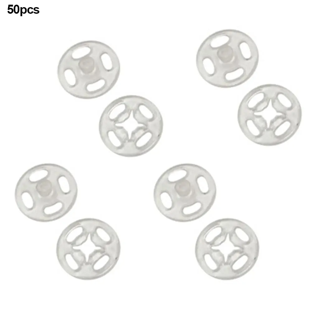 

50PCS Accessories Transparent Clothing Sewing 10mm 15mm Button DIY Coat Fasteners Invisible