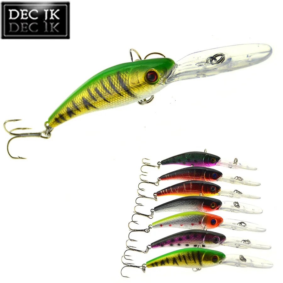7PCS Floating Minnow Plastic Crankbait Sea Fishing Lure Crankbaits Wobblers Trolling Hook Tackle Saltwater Hard Artificial Bait (1)