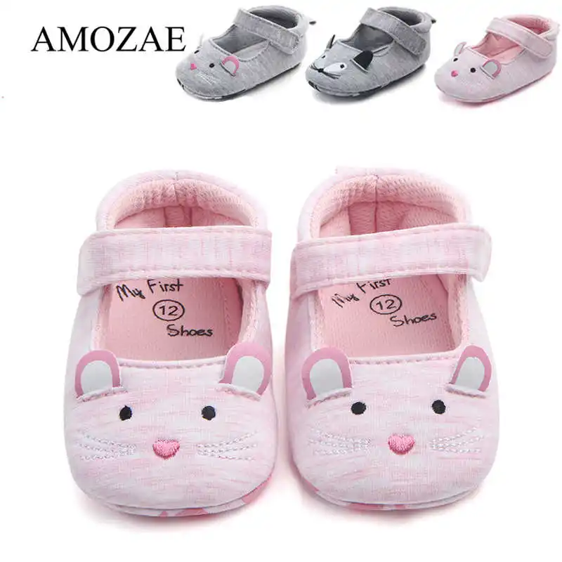 Newborn Spring Infant Cute Shoes Baby Girl Bow Dot Crib Shoes Anti-Slip Indoor First Walker for 0-18 Months