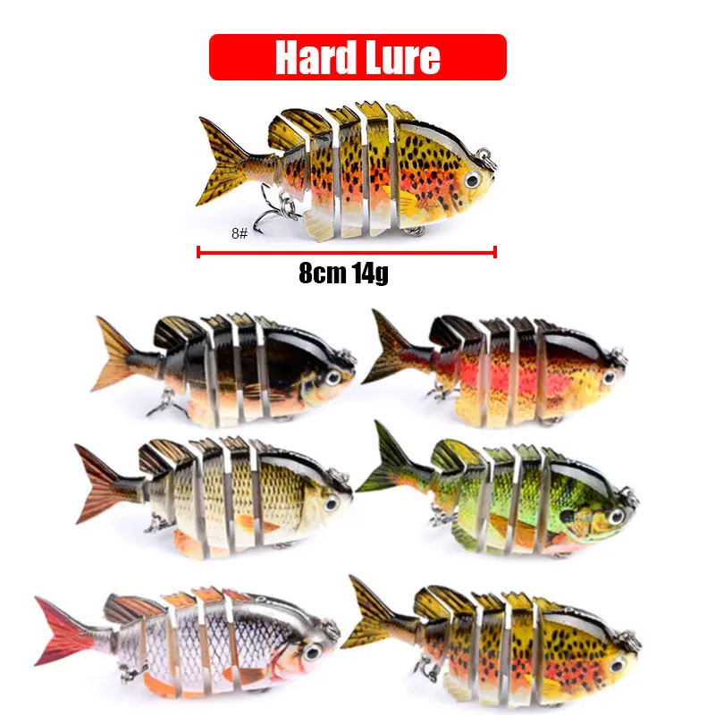 

1PCS 8cm 14g Hard Bait Fishing Lure Swimbait Multi Jointed Lure Ocean Lake Boat Peche Quality Assurance Lure Accessories