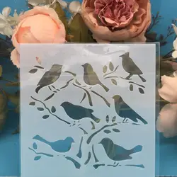 13 см много товары для птиц DIY Craft Многослойные трафареты настенная живопись штампованная для скрапбукинга тиснильный альбом бумага карты