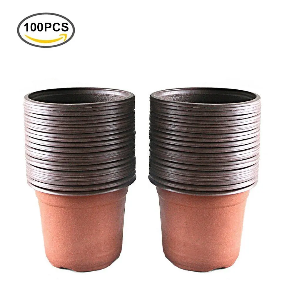 100 Pcs 4 Plastic Plants Nursery Pot Pots Seedlings Flower Plant 100 Pcs 4 Plastic Plants Nursery Pot