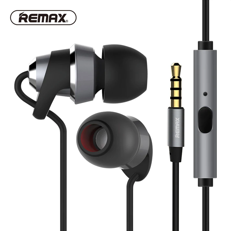 

REMAX Metal in-ear hifi Earphone with hd mic Stereo Noise isolating fone de ouvido DJ Headset auriculares audifonos mp3 musci