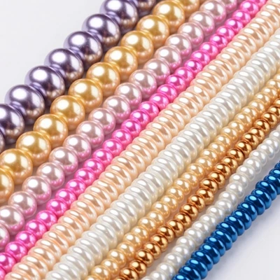 10 нитей Ассорти размер стеклянные жемчужные бусины для сережек Ожерелье Изготовление ювелирных изделий DIY Аксессуары смешанные цвета