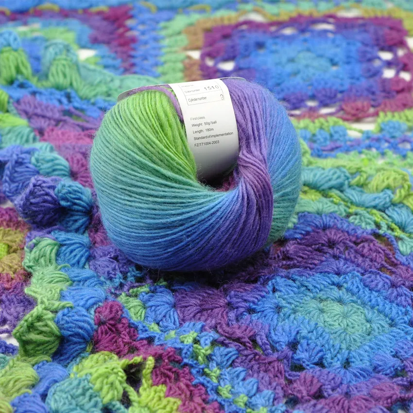 

1 Ball 50 Gram lanas para tejer 100% Australian Wool Yarn For Knitting Luxury Wool Sweater/Shawl Sectional Dyed Crochet Yarn