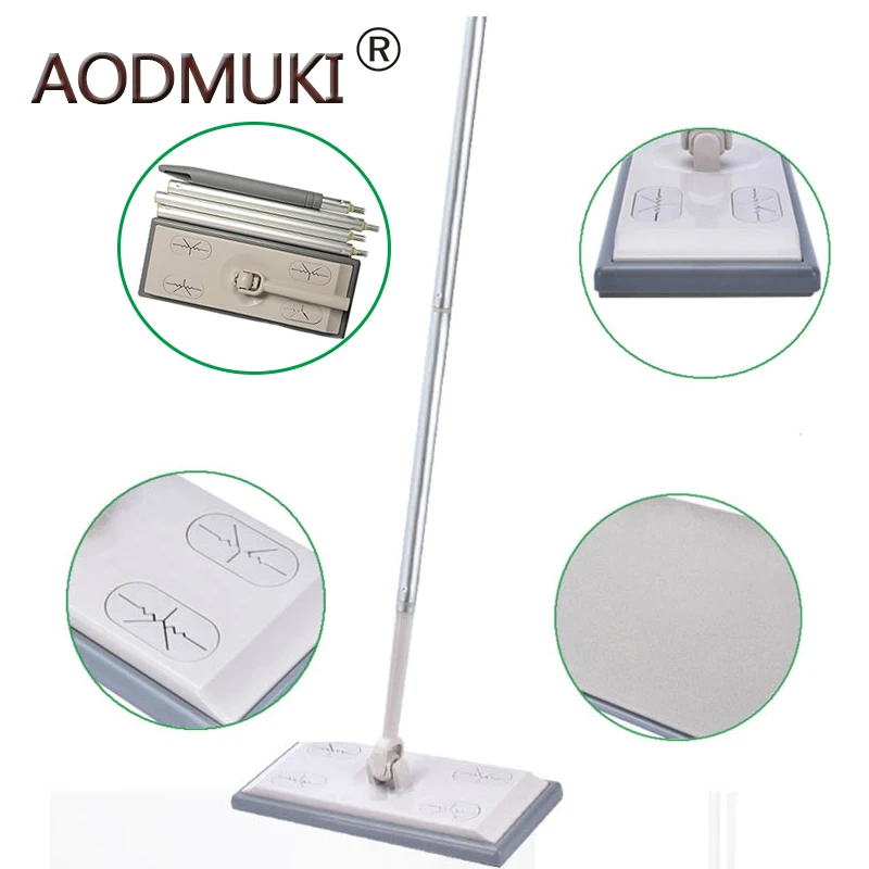 

360 Household Degrees Rotatable Dust Removing Mop Antistatic Dirt Grime Hair Cleaning Mop Detachable Flat Mop