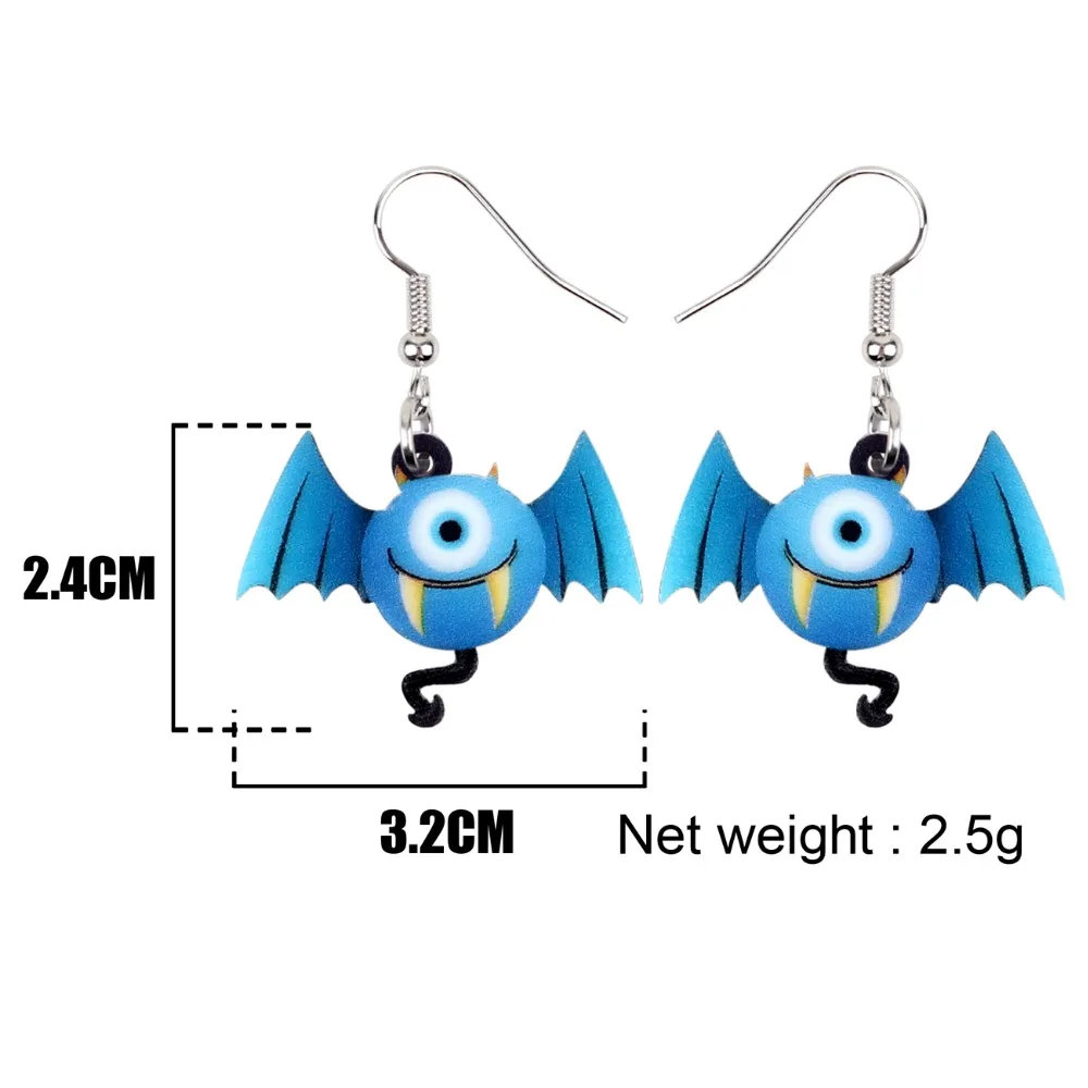 WEVENI акриловые серьги подвески в форме капли на Хэллоуин Happy Bat Monster аниме милые