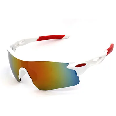 UV400 ветрозащитные походные солнцезащитные очки для активного отдыха, альпинизма, кемпинга, охоты, очки для мужчин и женщин, велосипедные очки для шоссейного велосипеда, MTB очки - Цвет: White Red