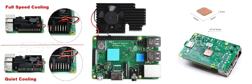 52Pi оригинальный новый! CNC Экстремальный Вентилятор охлаждения радиатора комплект для Raspberry Pi 3 B +/3B Плюс/3B, не включает Pi доска