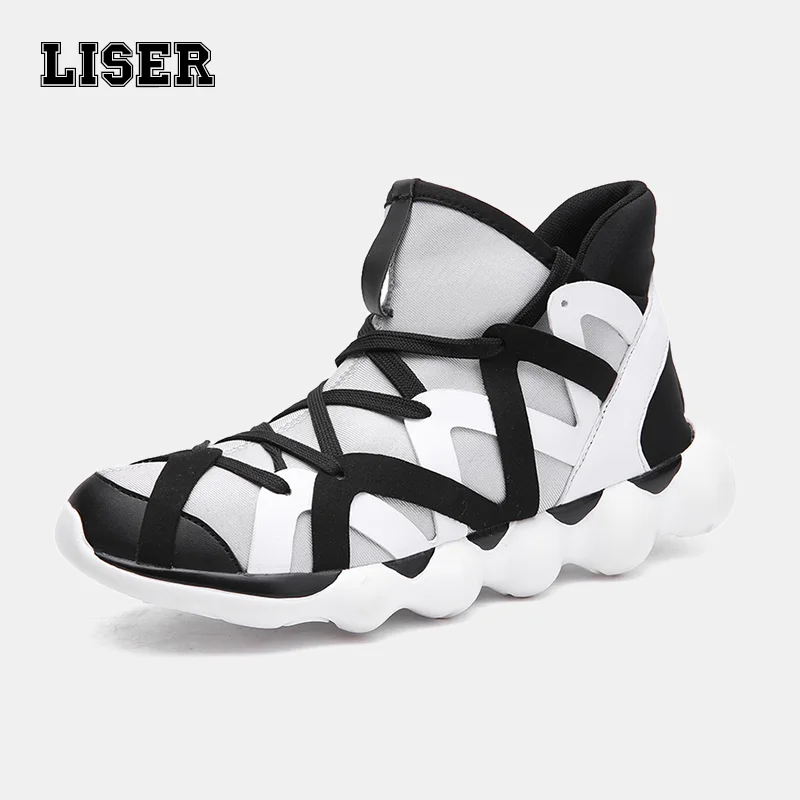 

men's trainers designer sneakers summer mesh thick bottom black and white soft light casual outdoor shoes for youth teenage