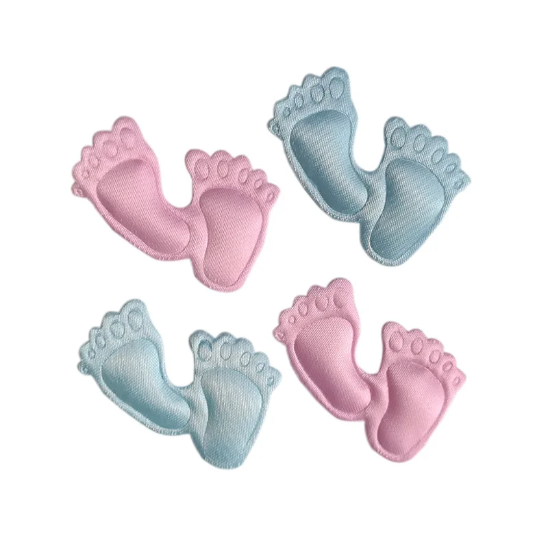 

50PCS Adorable satin feet applique baby shower party decoration favors souvenirs girl boy candy box accessory scrapbook