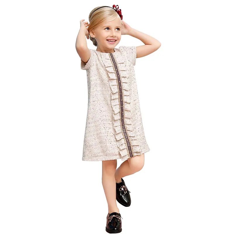 

Elegant Vintage Noble Gown For 2-8Yrs Little Girl British Style Formal Princess Dress Summer and Autumn Short-sleeve Bow Dress