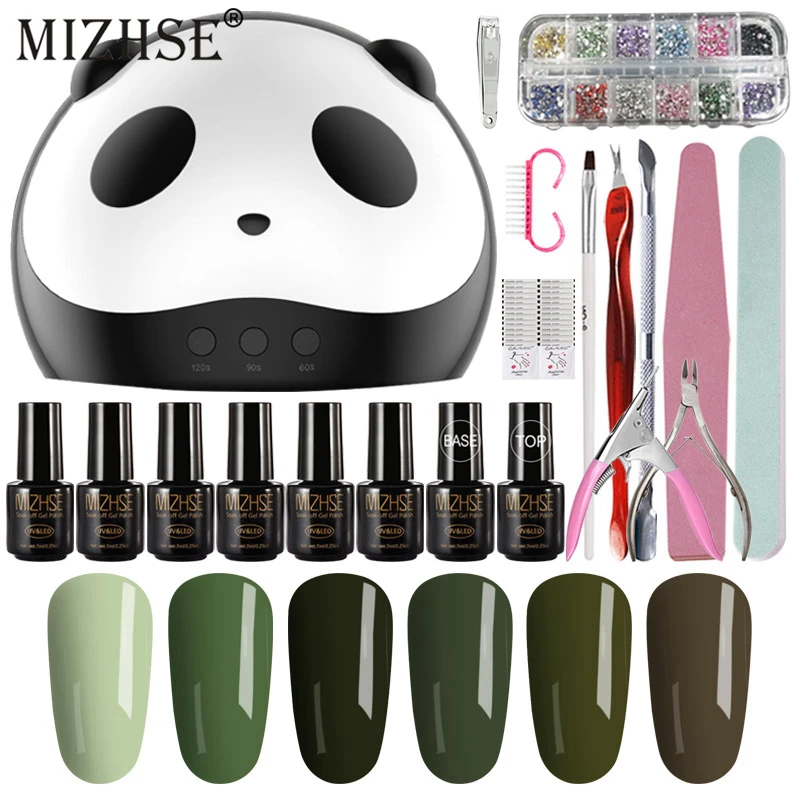 MIZHSE набор для ногтей профессиональный набор Acrilico Nails Vernis Полупостоянный 36 Вт Светодиодный светильник с лаком для ногтей Vernis гель УФ лак для ногтей