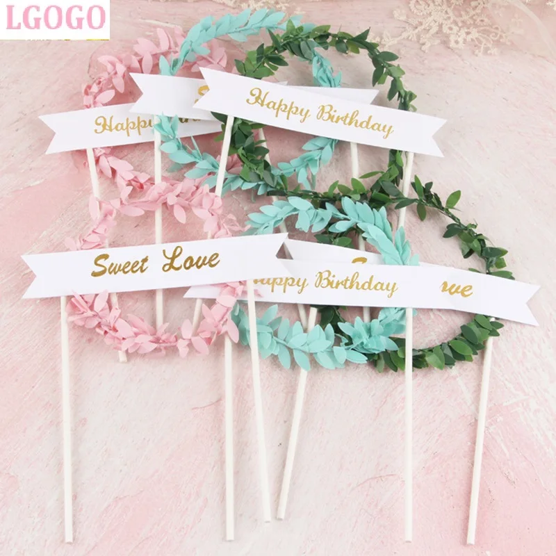 LGOGO С Днем Рождения Торт Топперы День Декор кекс Baby Shower торт Топпер любовь