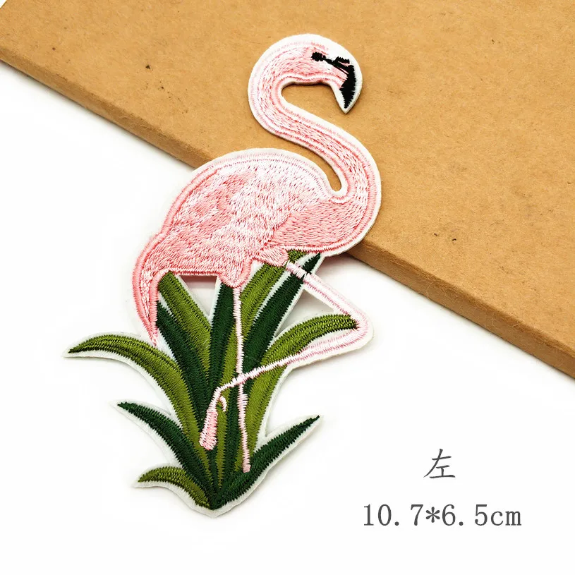 1pcs Top Cartoon Animal Patches Embroidered Flamingos Appliques Fabric Stickers for baby clothes bags DIY Patchwork Supplier 1pcs Top Cartoon Animal Patches Embroidered Flamingos Appliques Fabric Stickers for baby clothes bags DIY Patchwork Supplier
