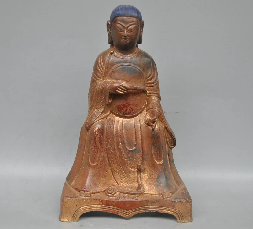

7" China Taoism God Lv Dongbin Bronze Statue decoration bronze factory outlets