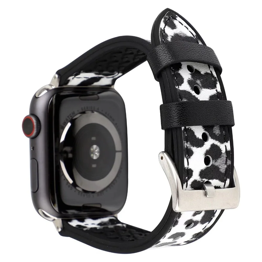 

GOOSUU Leather strap For Apple watch band 42mm 44mm 38mm 40mm iwatch series 4 3 2 1 Design Leopard Print Watchband wrist belt