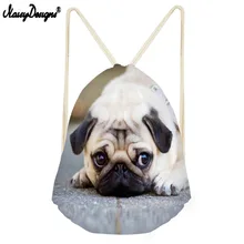 NOISYDESIGNS Drawstring Bag Zaino Backpacks For Cute Pug Puppies Small Children Backpacks Girls Daily Sport Bags Drop Shipping