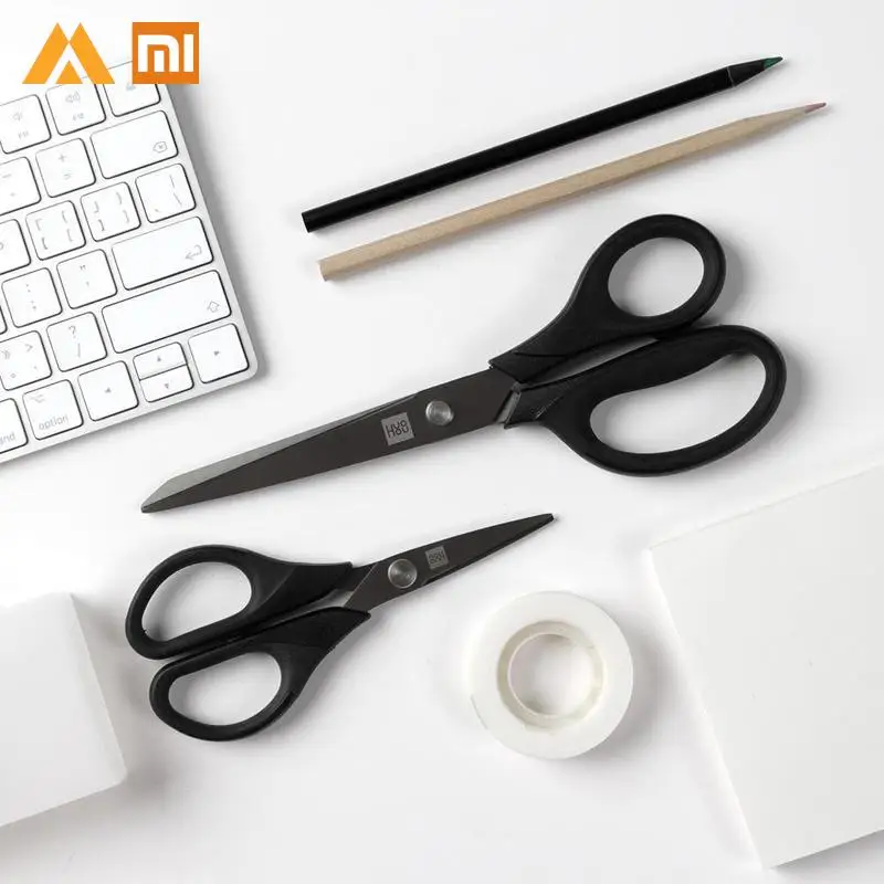 

Xiaomi 2pcs Titanium-plated Scissors Black Sharp Sets Sewing Thread Antirust Pruning Scissor Leaves Trimmer Non-slip Tools Kit