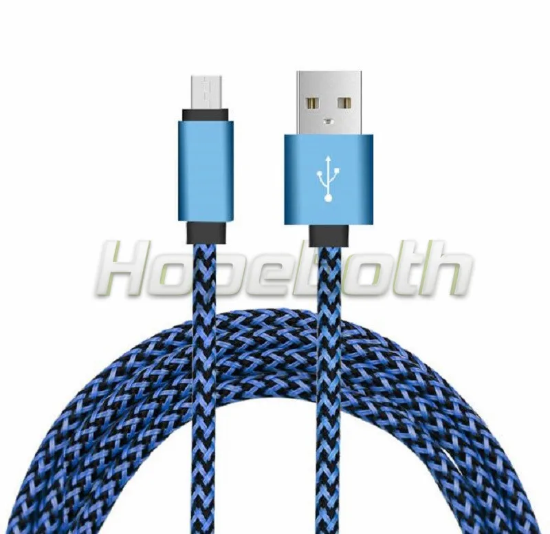 100 шт./лот 1 м 2 3 микро USB кабель а нейлоновый плетеный провод металлический штекер