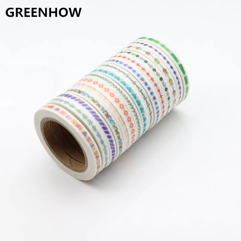 GREENHOW 1 шт. конфеты шаблон рулон пояса Diy васи декоративные липкие самоклеющиеся ленты 4400