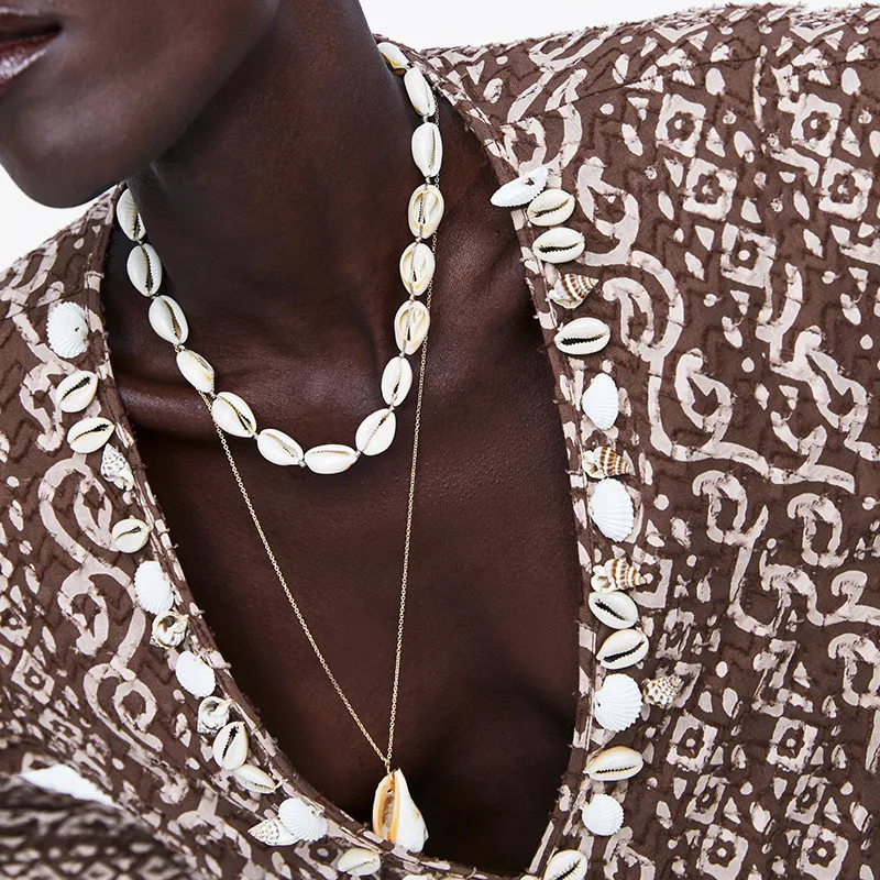 

Conch Pendants Women Necklaces Long White Shell Bohemian ZA Necklaces for Female collares de moda 2019 Birthday Gift NT228
