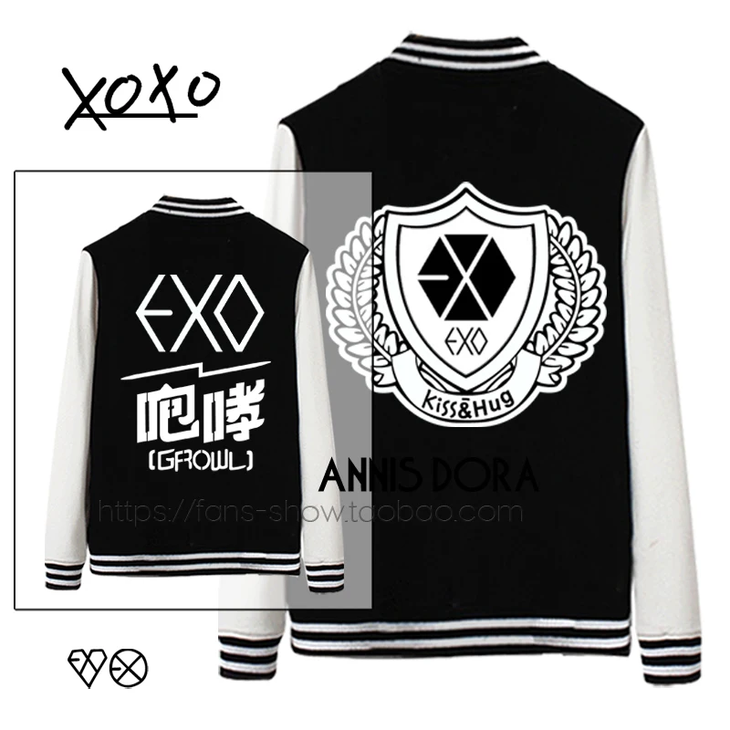 EXO XOXO KISS & HUG первый год BAEKHYUN SEHUN KAI 1 й логотип хлопковая флисовая бейсбольная