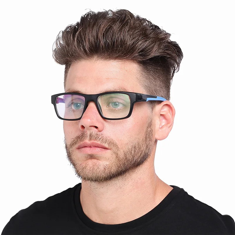 New anti Blu ray glasses frame men's casual sports section flat mirror