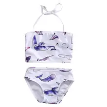 Дети для маленьких девочек Купальник Дети Танкини бикини Лето Купальники для малышек Детские Обувь для девочек с принтом рыбы купальный костюм Пляжная одежда