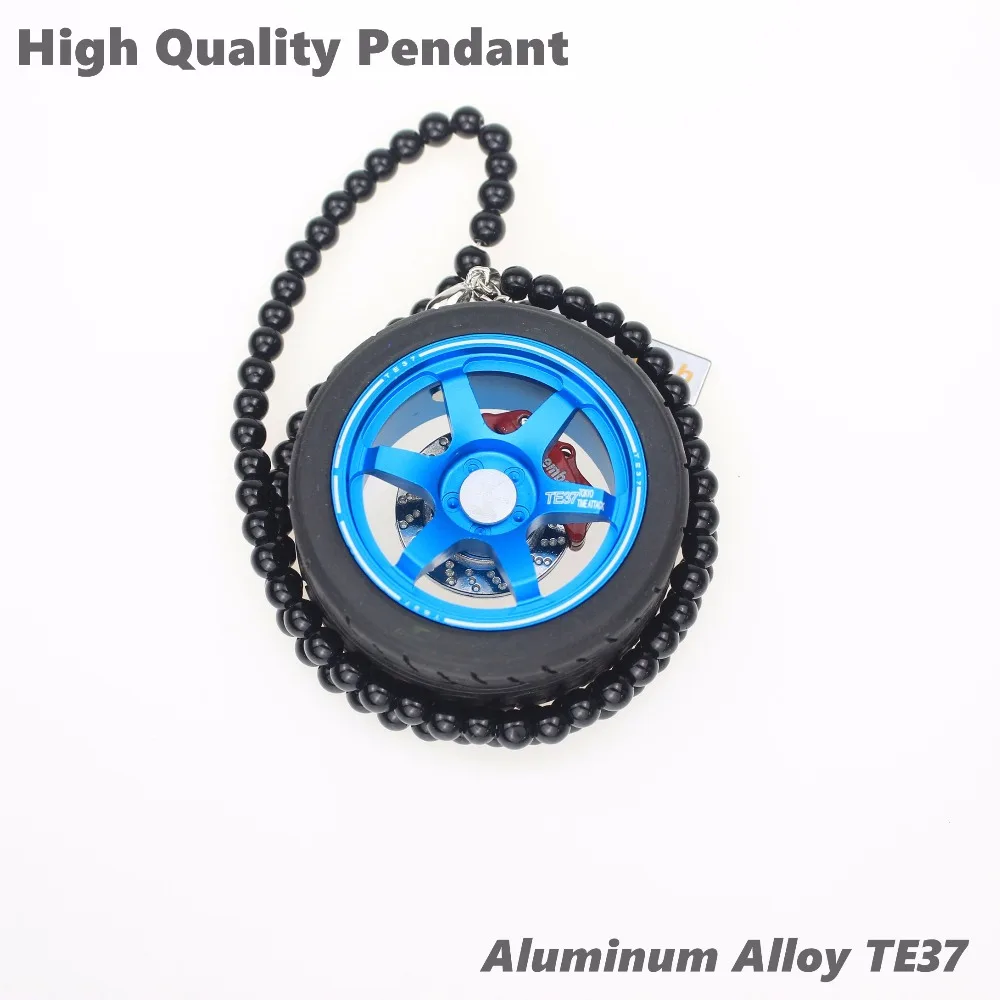

Alloy Rim Wheel Keychain Hanging With Bead Remove Brake Disc Key Chain For Car Keyring Pendant For Romeo Nissan Ford Key Ring